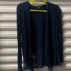 Ana a New Approach Deep Blue Open Front Blouse ST